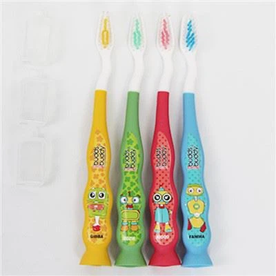 Escova de dentes de desenho animado para crianças com capa