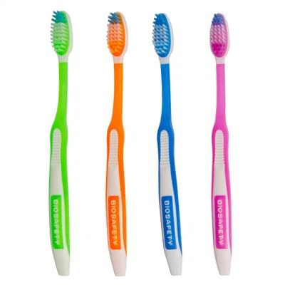 Escova de dentes macia de cabeça chata para adultos