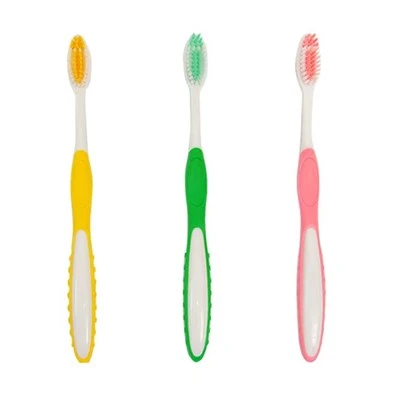 Escova de dentes para adultos de limpeza suave com almofada de polegar